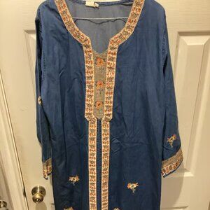 denim maxi dress